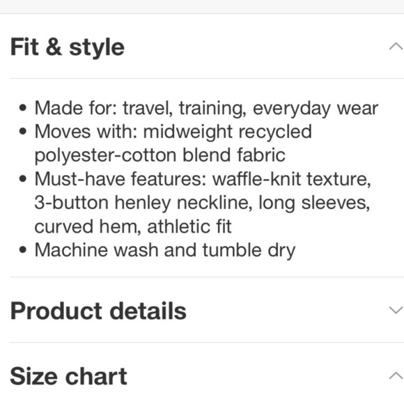 Men's Waffle-Knit Henley Athletic Top - All in
Motion™ Black Onyx - Picture 4 of 6